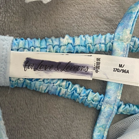 New! For love and lemons daisy Blue floral Mini Dress 3338 - Picture 9 of 11